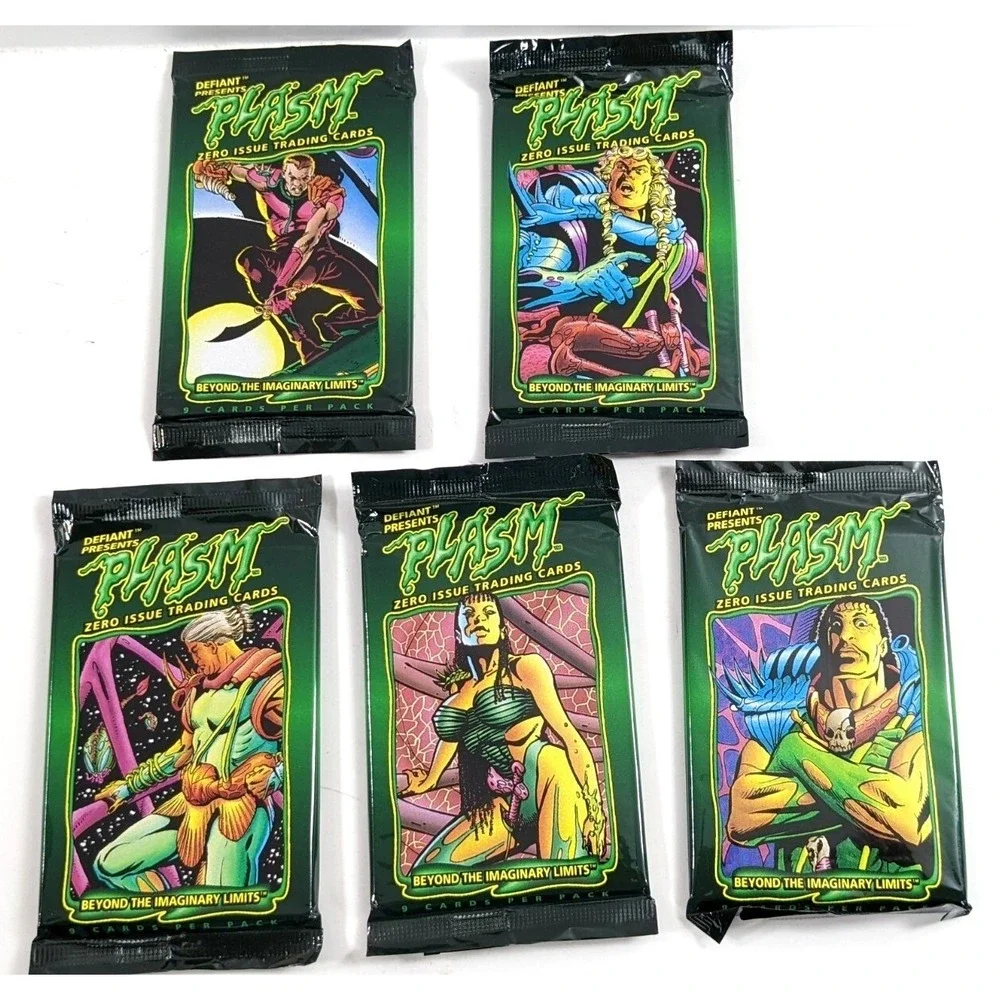 Lot of 5 Defiant Presents Plasm Zero Issue Trading Card Packs Sealed 1993